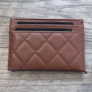 CHANEL Quilted Brown Card Holder